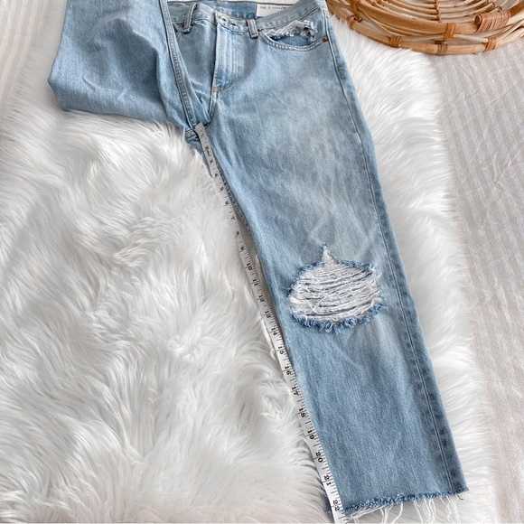 Rag & Bone Marilyn Jean in Union Pool Light Blue Distressed Raw Hem Fray 26 - Picture 12 of 13